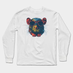 Rat wearing sunglasses Long Sleeve T-Shirt